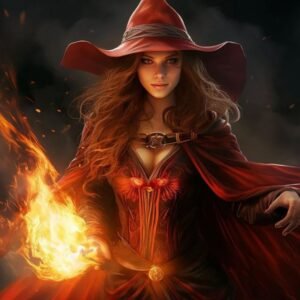Powerful Fire Witch Spirit Companion