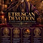 Bespoke Etruscan Devotion Djinn Love Ritual flyer for clients in Milan and Rome featuring an authentic African traditional healer and traditional folk magic elemental alignment circles.
