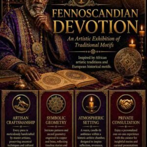 Bespoke Fennoscandian Devotion Djinn Love Ritual flyer for clients in Helsinki and Espoo featuring an authentic African traditional healer and traditional folk magic elemental alignment circles.