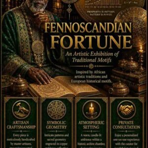 Premium Fennoscandian Fortune Djinn Wealth Ritual flyer for clients in Gothenburg and Stockholm featuring an authentic African traditional healer and traditional folk magic abundance circles. Fennoscandian magic wealth spells