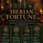 Premium Iberian Fortune Djinn Wealth Ritual flyer for clients in Porto and Lisbon featuring an authentic African traditional healer and traditional folk magic abundance circles.