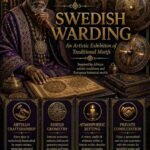 Custom Swedish Warding Djinn Protection Spell flyer for clients in Malmö and Danderyd featuring an authentic African traditional healer and protective folk magic elemental circles.
