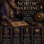 Custom Nordic Warding Djinn Protection Spell flyer for clients in Odense and Gentofte featuring an authentic African traditional healer and protective folk magic elemental circles.